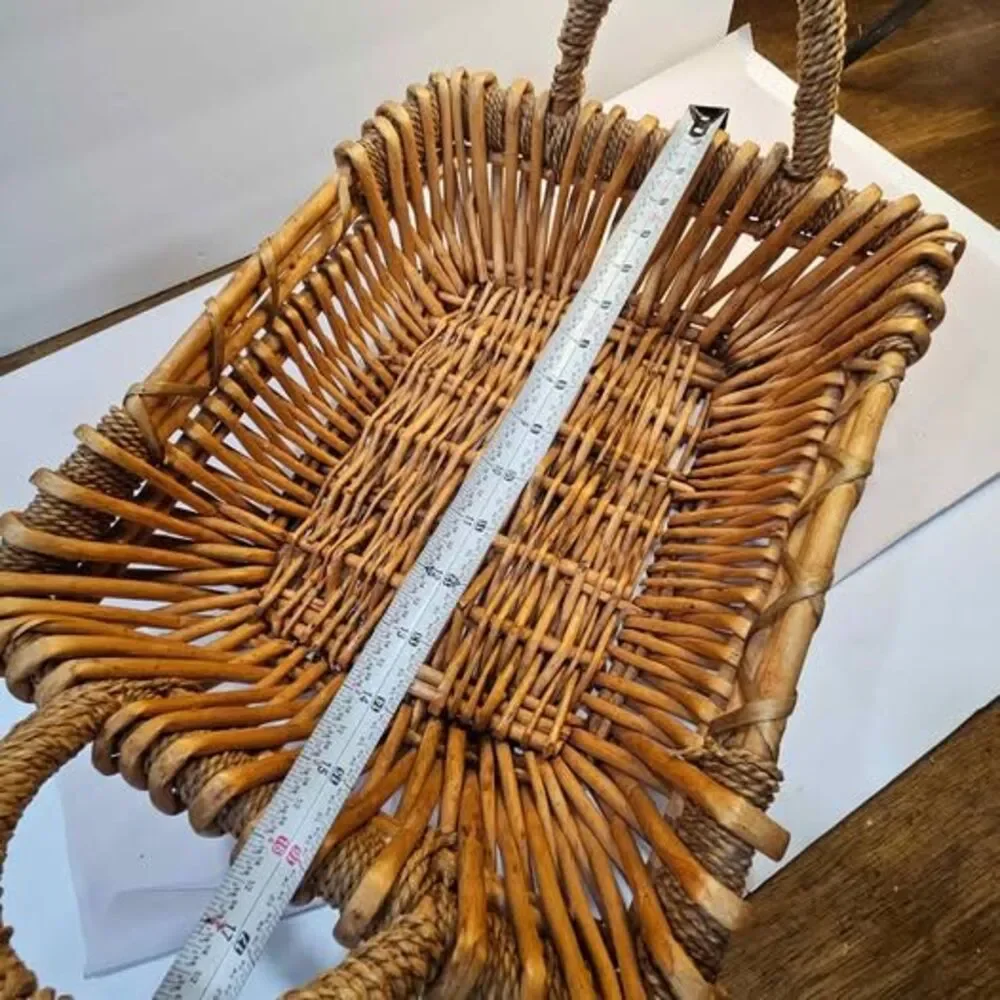Vintage Wicker Basket with Handles